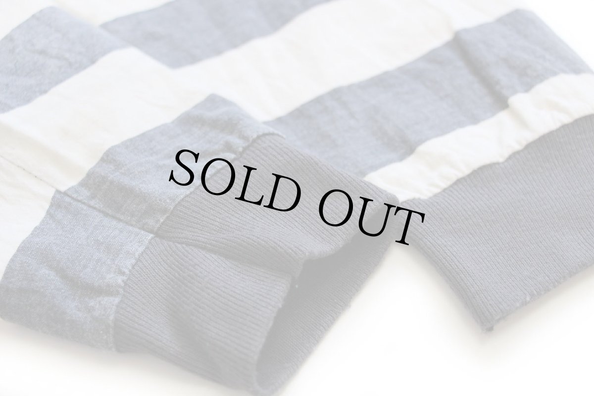 画像6: 90s USA製 AVIATOR AIR COMMAND 太ボーダー 切り替え ヘンリーネック コットン カットソー L (6)