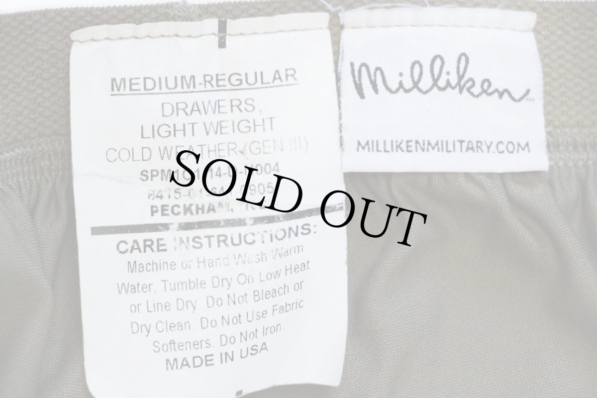 画像6: 14 USA製 米軍 MILLIKEN ECWCS GEN3 LEVEL1 ドロワーズ インナーパンツ コヨーテブラウン M-R (6)