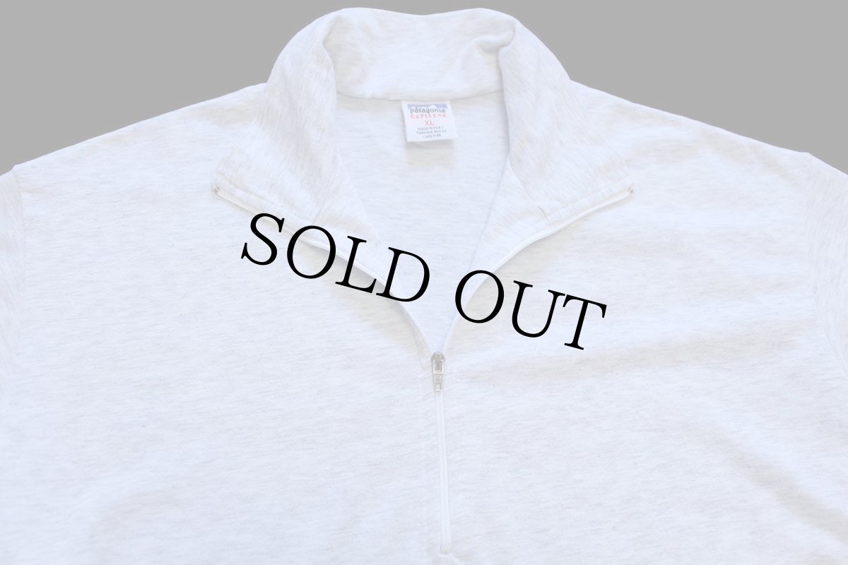 画像4: 90s USA製 patagoniaパタゴニア CAPILENEキャプリーン ハイネック ハーフジップ アンダーシャツ 杢ライトグレー XL (4)