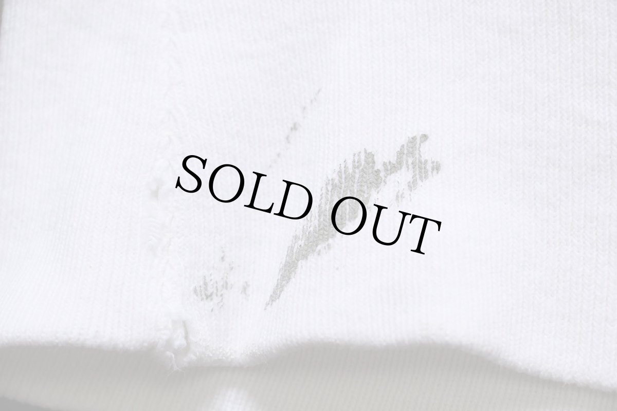 画像7: 90s USA製 ALPHA SIGMA ALPHA フラタニティ 四段中抜き ペンキ飛び カットオフ リバースウィーブ スウェット ボロ 白 XL (7)