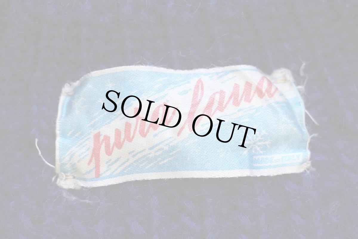 画像4: ビンテージ イタリア製 UNKNOWN 無地 ローゲージ ウールニット セーター ナス紺 (4)