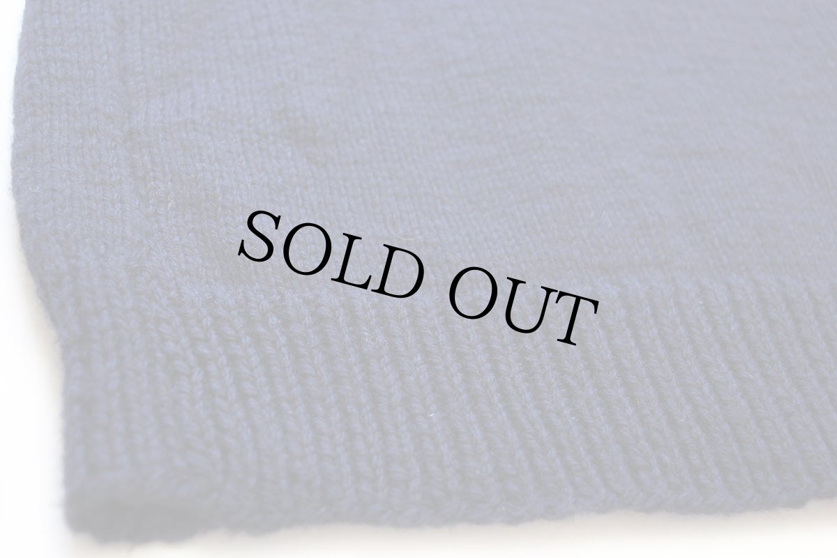 画像5: ビンテージ UNKNOWN 無地 Vネック ウールニット セーター 紺 (5)