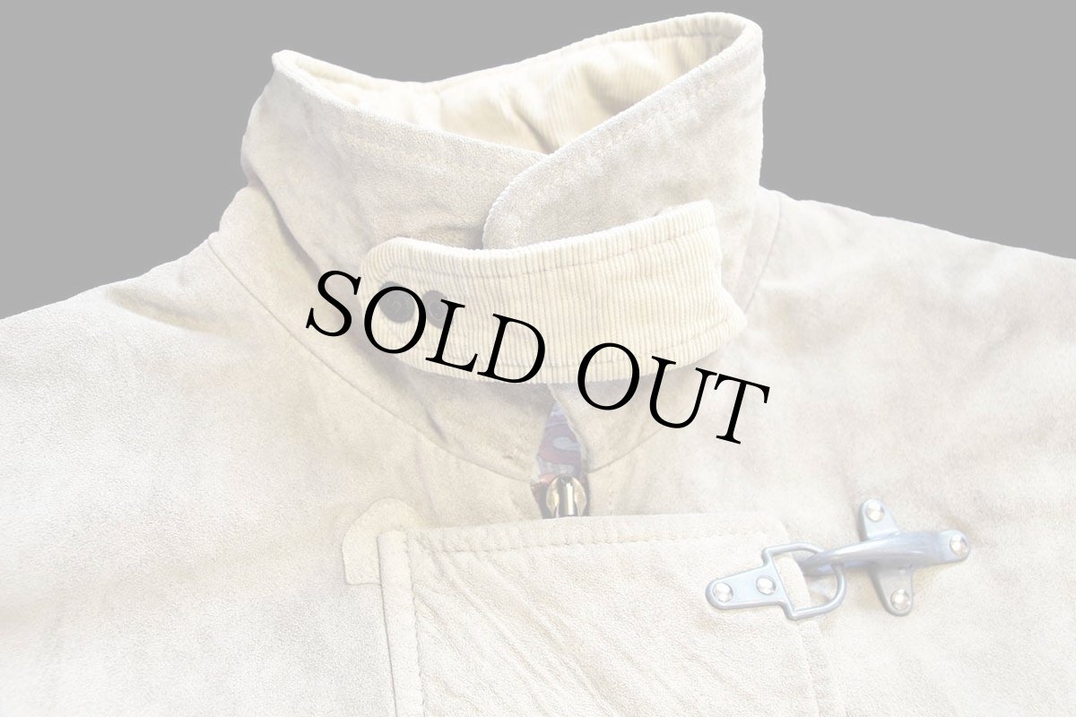 画像3: 90s イタリア製 ST.GOLD タータンチェックライナー スエードレザー ファイヤーマンコート ベージュ 48★ジャケット (3)