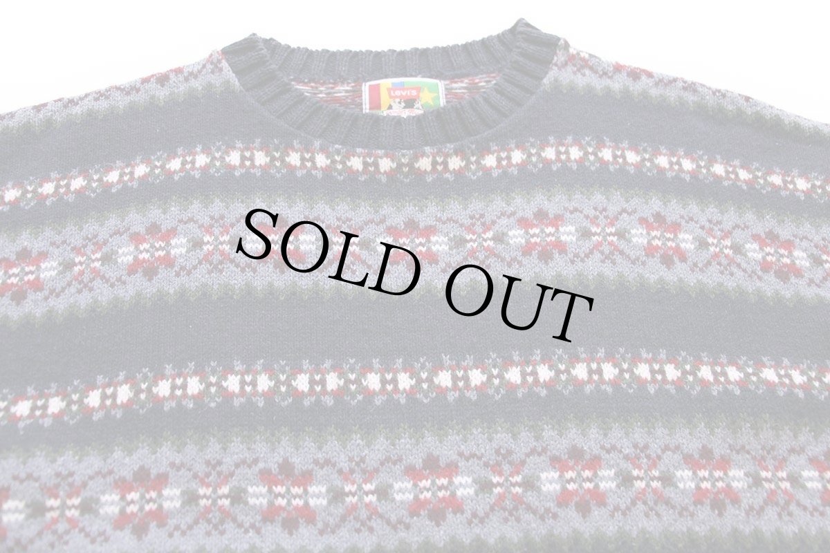 画像3: 90s USA製 Levi'sリーバイス フェアアイル柄 コットン×アクリルニット セーター M (3)