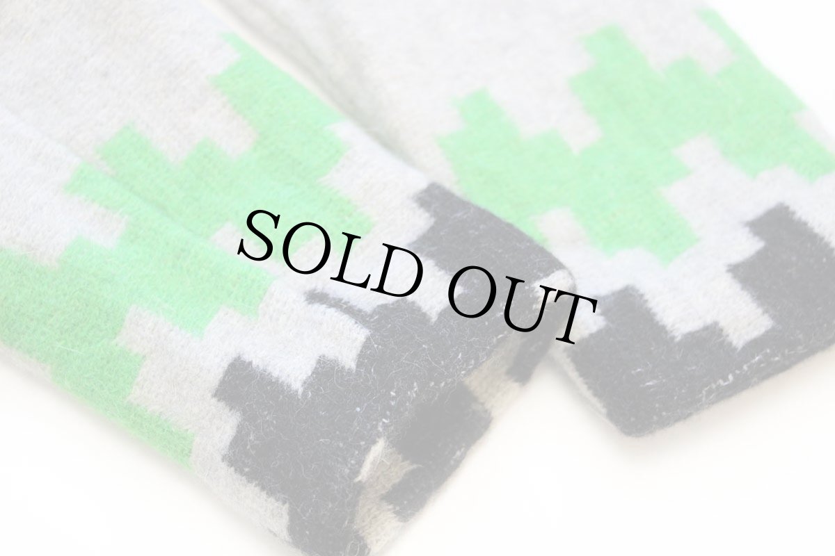 画像7: 60s Madeleine echos ノーカラー ウールニット ワンピース ライトグレー×アイボリー ミックス (7)