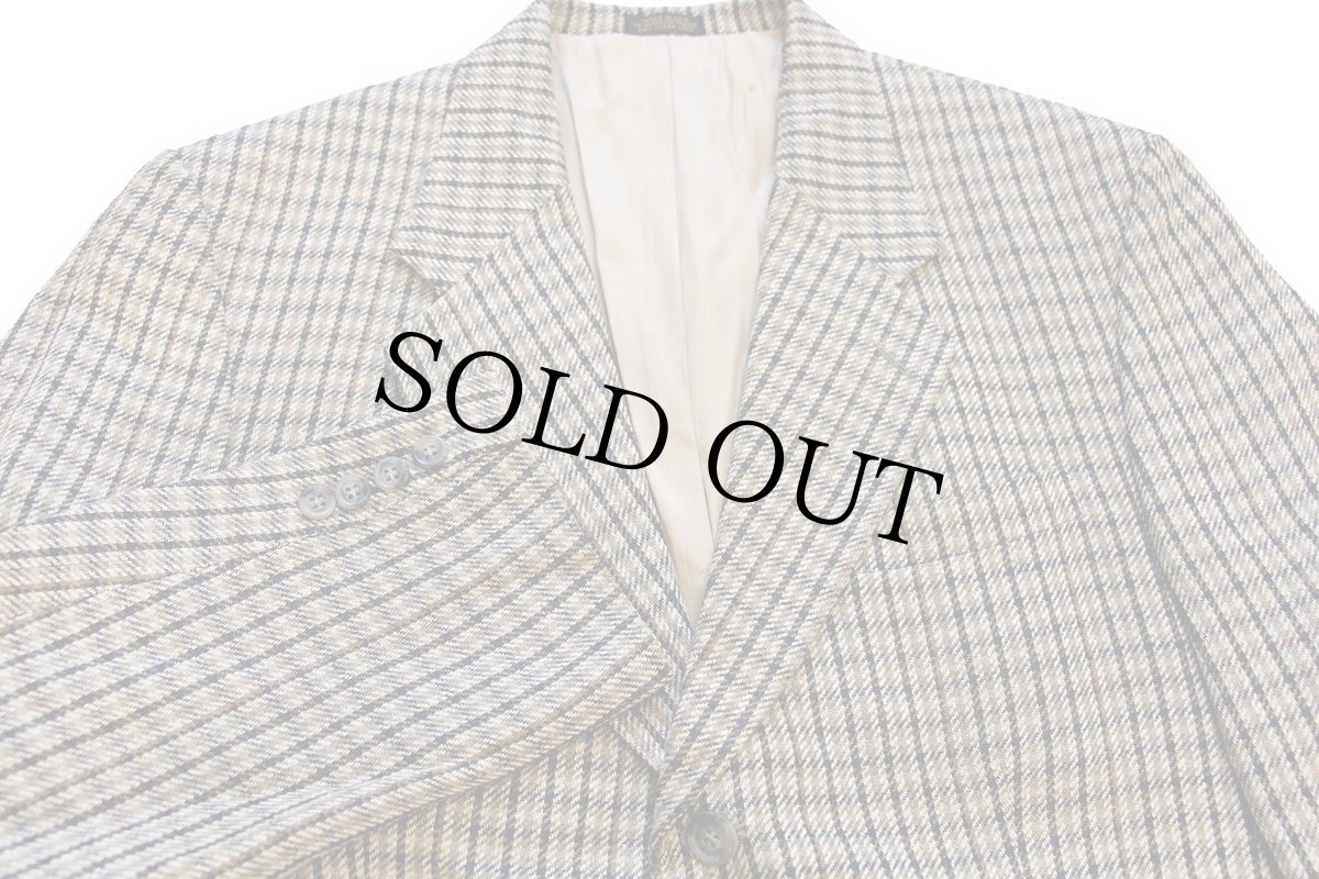 画像3: 90s USA製 AKA EddieBauerエディーバウアー チェック 3つボタン シルク×リネン テーラードジャケット 40R (3)