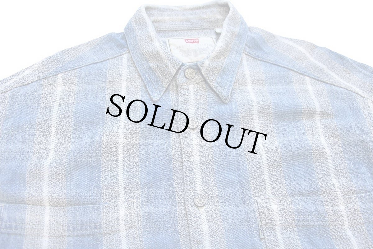 画像3: 90s Levi'sリーバイス オンブレチェック コットンシャツ ペンキ飛び M (3)