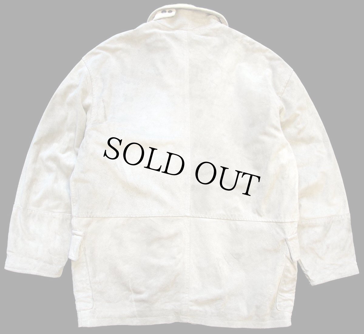 画像2: 90s イタリア製 ST.GOLD タータンチェックライナー スエードレザー ファイヤーマンコート ベージュ 48★ジャケット (2)