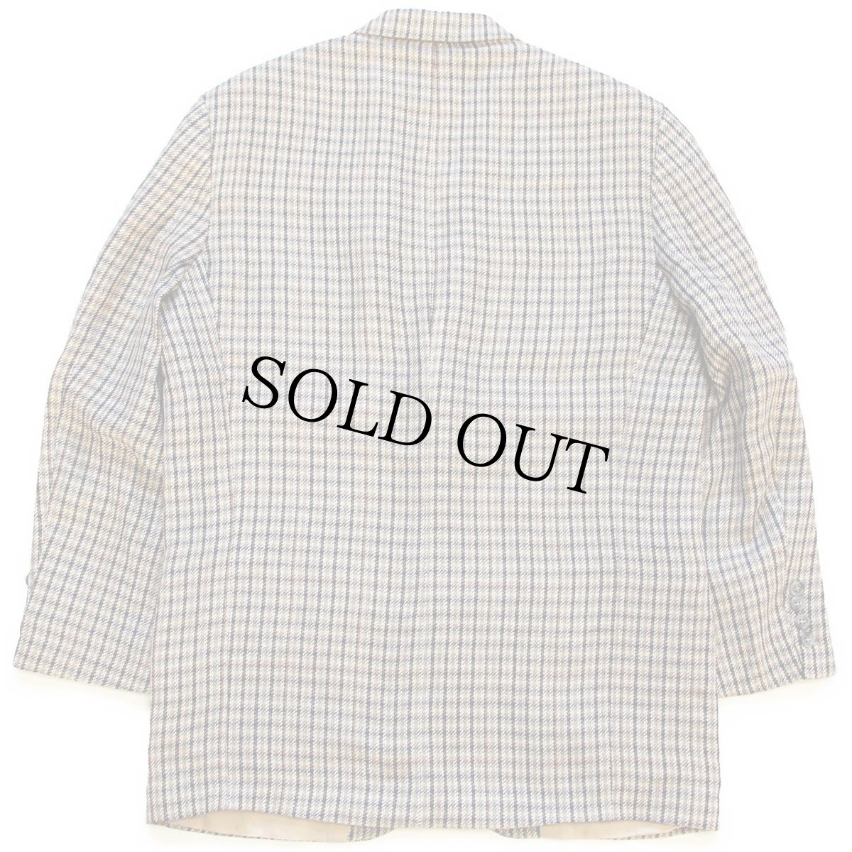 画像2: 90s USA製 AKA EddieBauerエディーバウアー チェック 3つボタン シルク×リネン テーラードジャケット 40R (2)