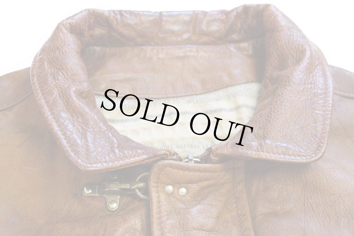 画像4: 90s イタリア製 MAFFEI 織り柄ライナー フード付き レザー ファイヤーマンジャケット 茶 54 (4)