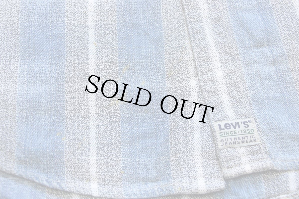 画像5: 90s Levi'sリーバイス オンブレチェック コットンシャツ ペンキ飛び M (5)