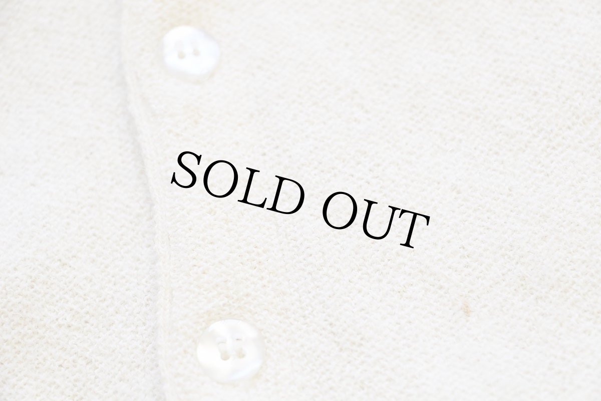 画像8: 70s Sears 無地 パール編み アルパカニット カーディガン アイボリー M (8)