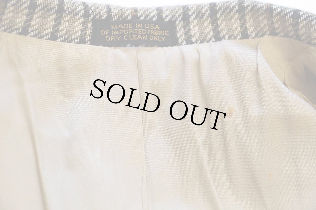 画像8: 90s USA製 AKA EddieBauerエディーバウアー チェック 3つボタン シルク×リネン テーラードジャケット 40R (8)