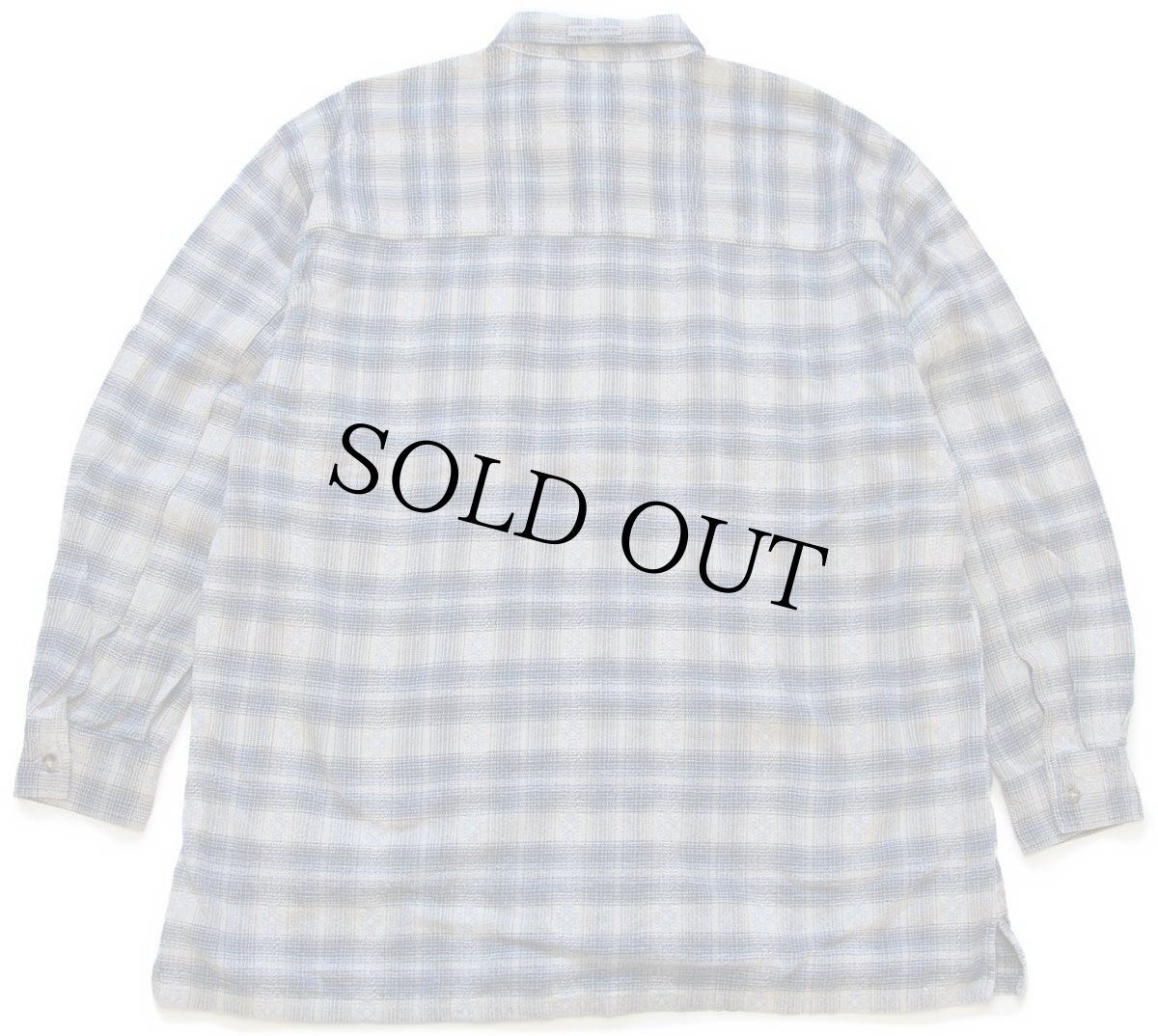 画像2: 90s Levi'sリーバイス 織り柄入り チェック コットンシャツ L (2)