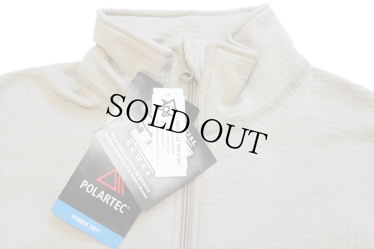 画像4: デッドストック★00s 米軍 ECWCS GEN3 LEVEL2 POLARTEC グリッドフリースシャツ サンドベージュ M-R (4)