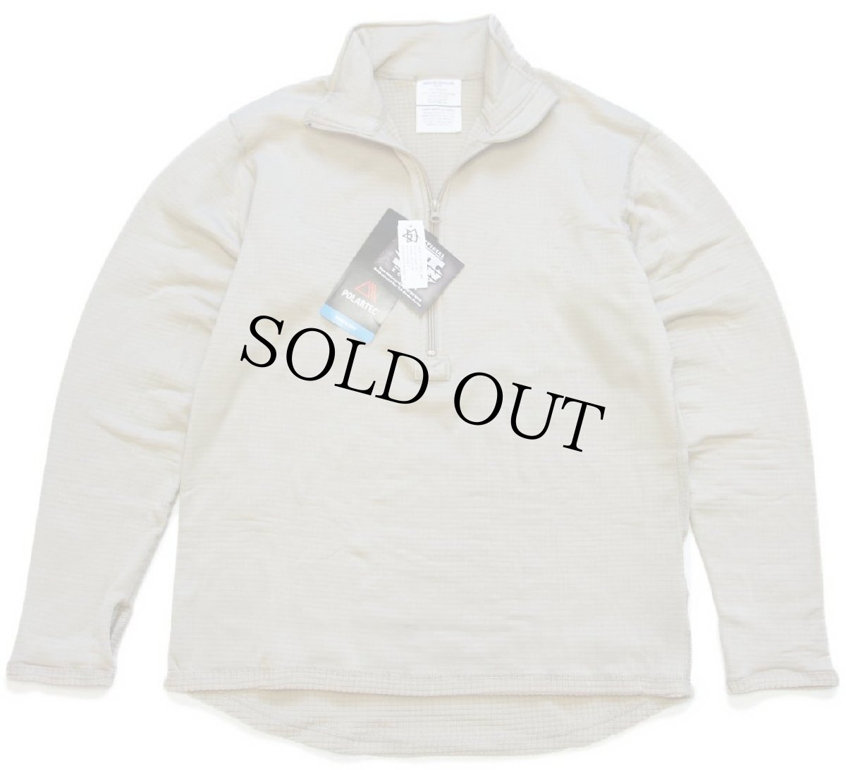 画像2: デッドストック★00s 米軍 ECWCS GEN3 LEVEL2 POLARTEC グリッドフリースシャツ サンドベージュ M-R (2)