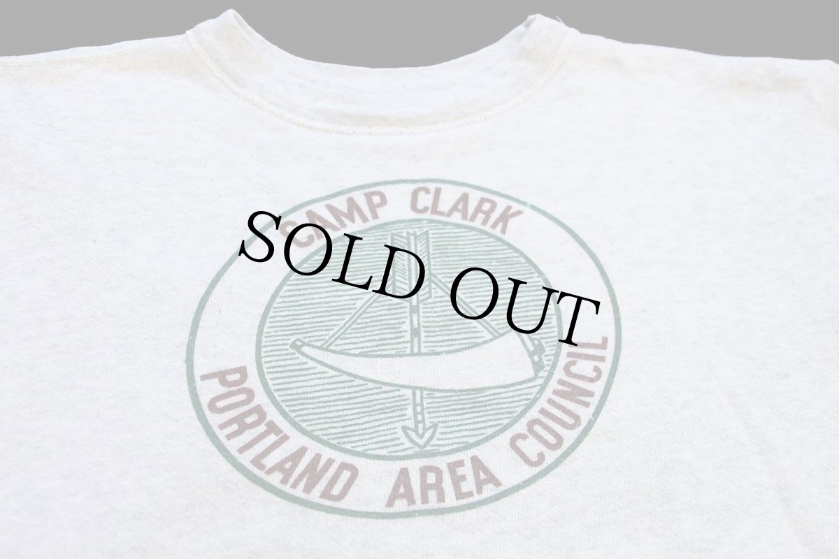 画像3: 50s BSA ボーイスカウト CAMP CLARK PORTLAND AREA COUNCIL 染み込みプリント コットン スウェット オートミール (3)