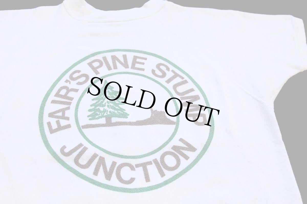 画像3: 60s FAIR'S PINE STUMP JUNCTION 染み込みプリント コットン 半袖スウェット 白 (3)