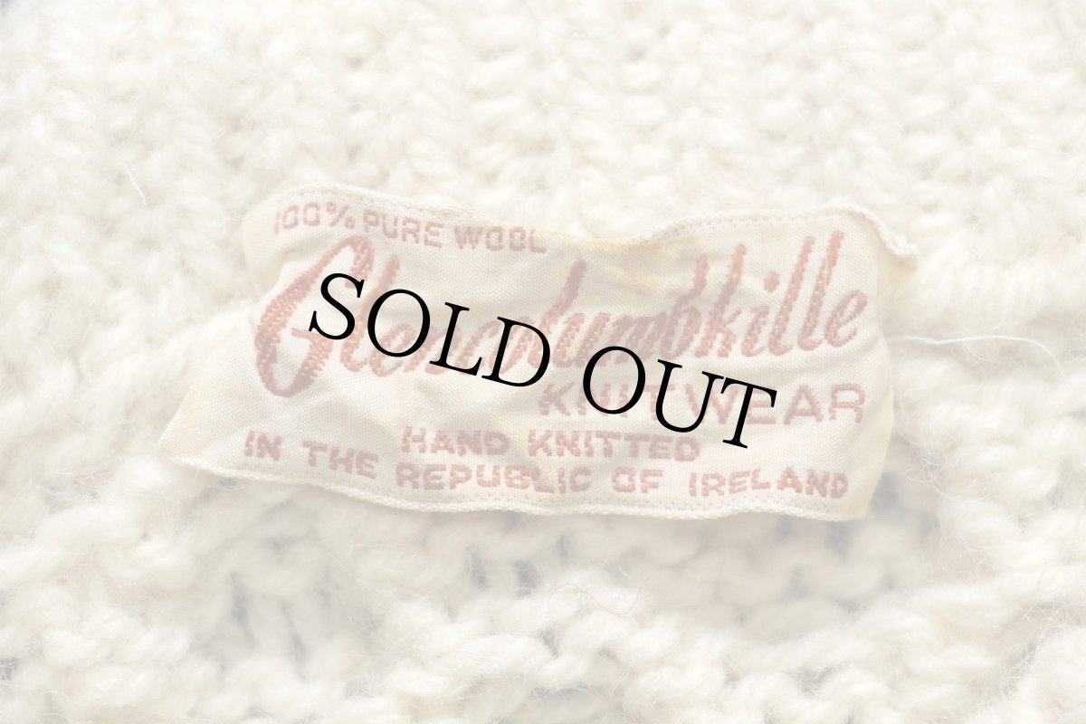 画像4: ビンテージ アイルランド製 Glen columb Kille ケーブル編み ウール ハンドニット セーター ナチュラル★フィッシャーマン (4)