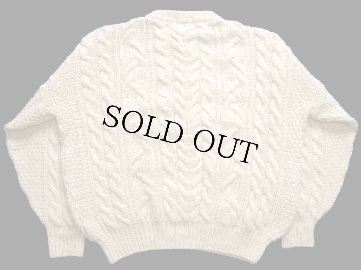 画像2: アイルランド製 River View ケーブル編み ウールニット セーター ナチュラル XL★フィッシャーマン (2)