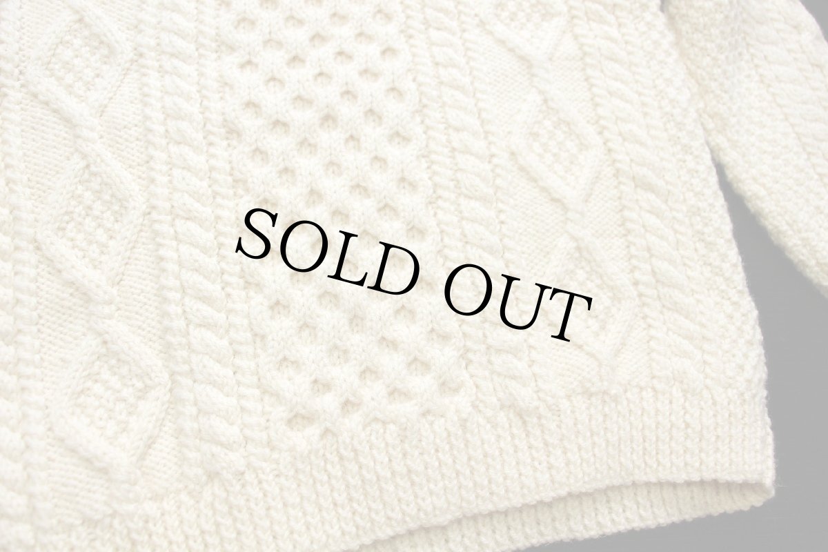 画像6: アイルランド製 HORGANS ケーブル編み ウール ハンドニット セーター ナチュラル★フィッシャーマン (6)