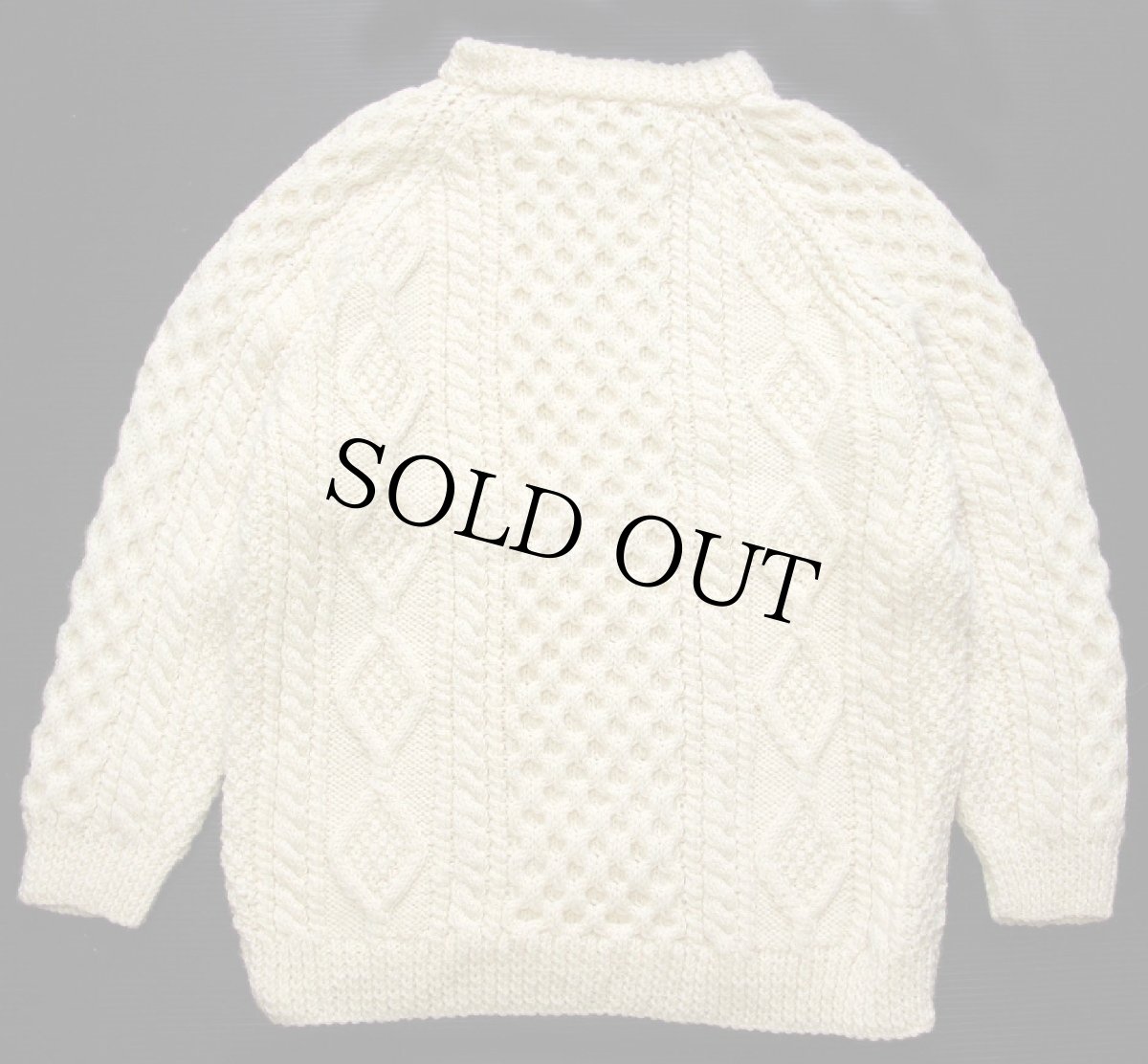 画像2: アイルランド製 HORGANS ケーブル編み ウール ハンドニット セーター ナチュラル★フィッシャーマン (2)