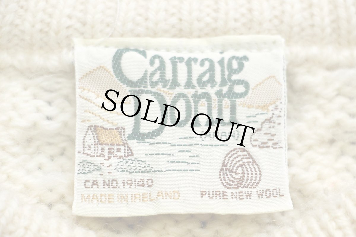 画像4: アイルランド製 Carraig Donn ケーブル編み ウールニット セーター ナチュラル M★フィッシャーマン (4)