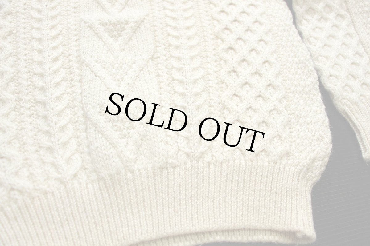 画像5: 英国製 Kilspindie ケーブル編み ウールニット セーター ナチュラル L★フィッシャーマン (5)