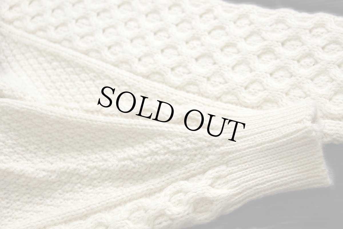 画像6: 英国製 Kilspindie ケーブル編み ウールニット セーター ナチュラル L★フィッシャーマン (6)