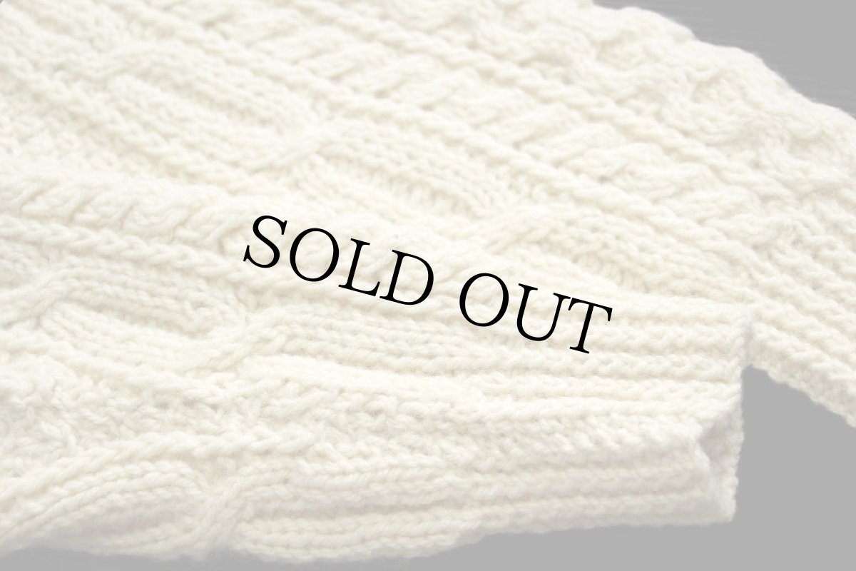 画像6: ビンテージ アイルランド製 Glen columb Kille ケーブル編み ウール ハンドニット セーター ナチュラル★フィッシャーマン (6)