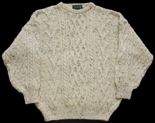 アイルランド製 shades of aran ケーブル編み ネップ入り ウール