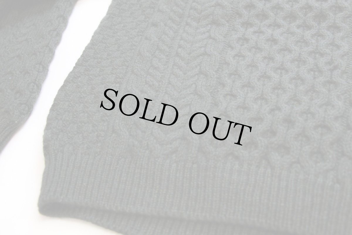 画像6: アイルランド製 CaRRaigdonn ケーブル編み ウールニット セーター 深緑 L★フィッシャーマン (6)