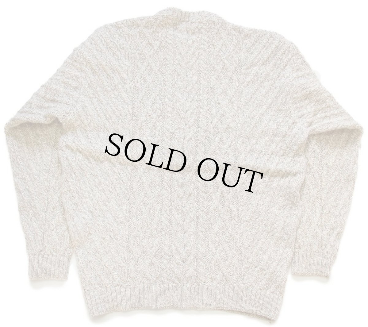 画像2: 英国製 Marc O'Polo ケーブル編み ウール×アルパカニット セーター グレーベージュ L★フィッシャーマン (2)