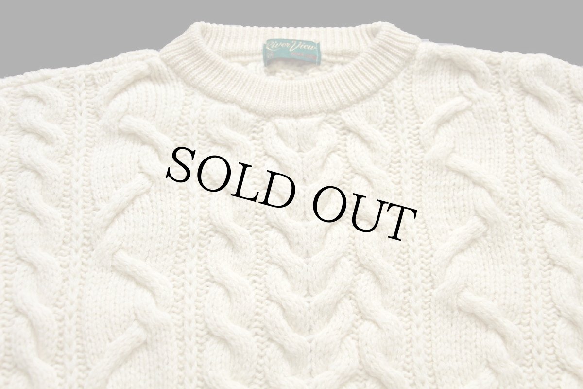 画像3: アイルランド製 River View ケーブル編み ウールニット セーター ナチュラル XL★フィッシャーマン (3)