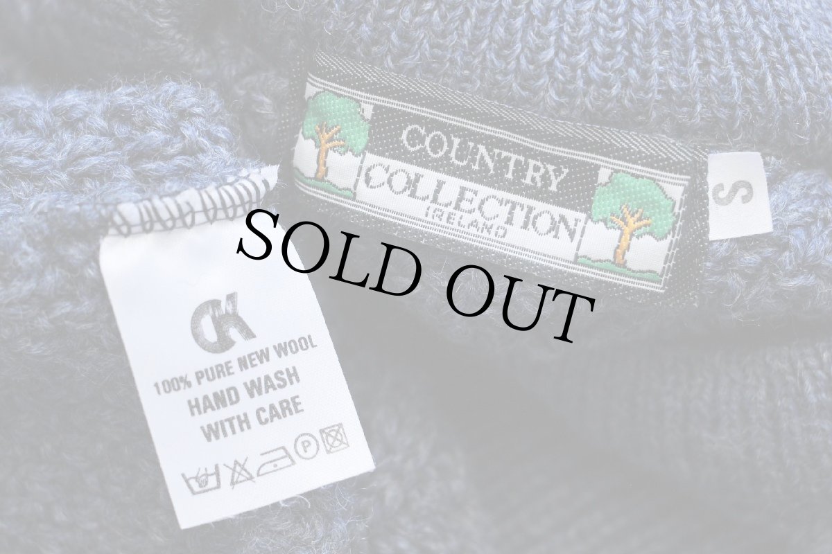 画像4: アイルランド製 COUNTRY COLLECTION ケーブル編み ウールニット セーター ブルーグレー★フィッシャーマン (4)