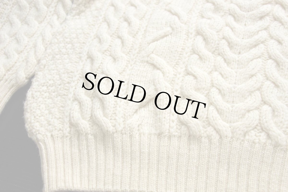 画像5: アイルランド製 River View ケーブル編み ウールニット セーター ナチュラル XL★フィッシャーマン (5)