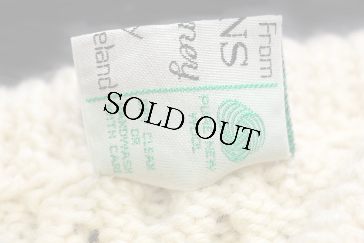 画像5: アイルランド製 HORGANS ケーブル編み ウール ハンドニット セーター ナチュラル★フィッシャーマン (5)