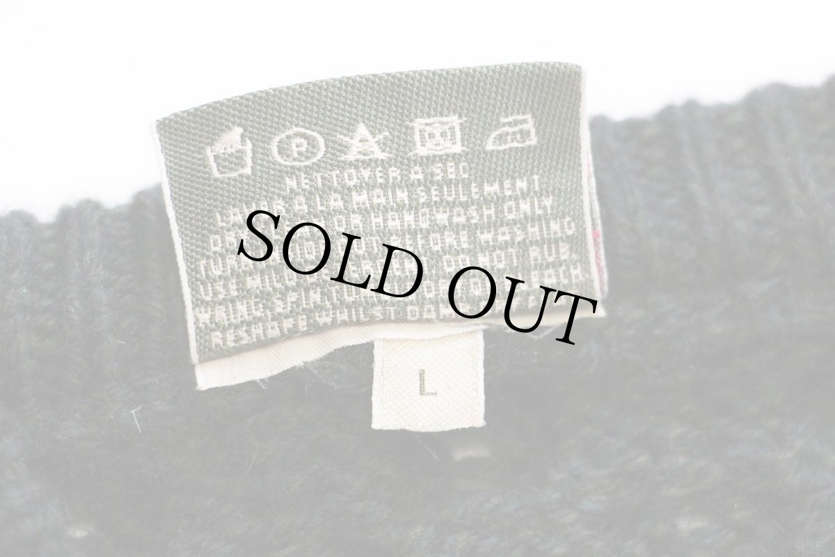 画像5: アイルランド製 CaRRaigdonn ケーブル編み ウールニット セーター 深緑 L★フィッシャーマン (5)