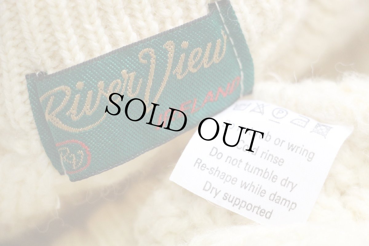 画像4: アイルランド製 River View ケーブル編み ウールニット セーター ナチュラル XL★フィッシャーマン (4)