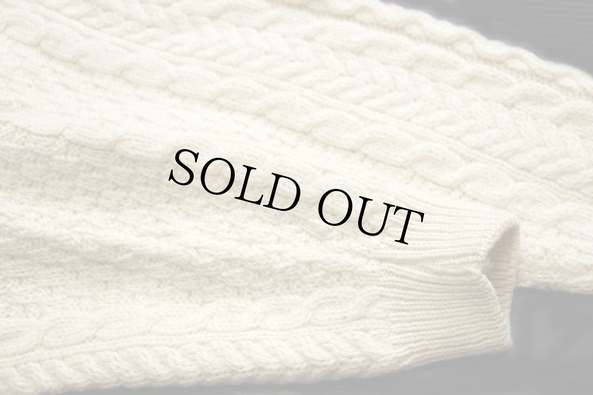 画像6: アイルランド製 Carraig Donn ケーブル編み ウールニット セーター ナチュラル M★フィッシャーマン (6)