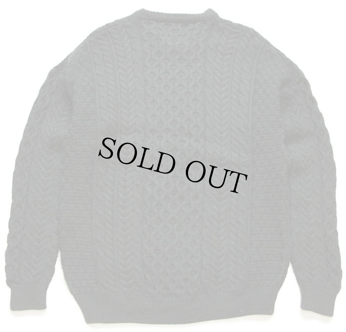 画像2: アイルランド製 CaRRaigdonn ケーブル編み ウールニット セーター 深緑 L★フィッシャーマン (2)