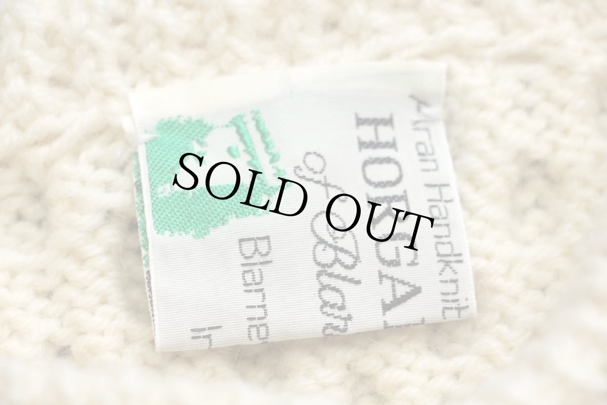 画像4: アイルランド製 HORGANS ケーブル編み ウール ハンドニット セーター ナチュラル★フィッシャーマン (4)