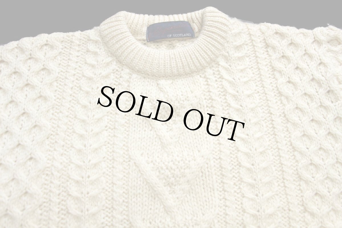 画像3: 英国製 Kilspindie ケーブル編み ウールニット セーター ナチュラル L★フィッシャーマン (3)