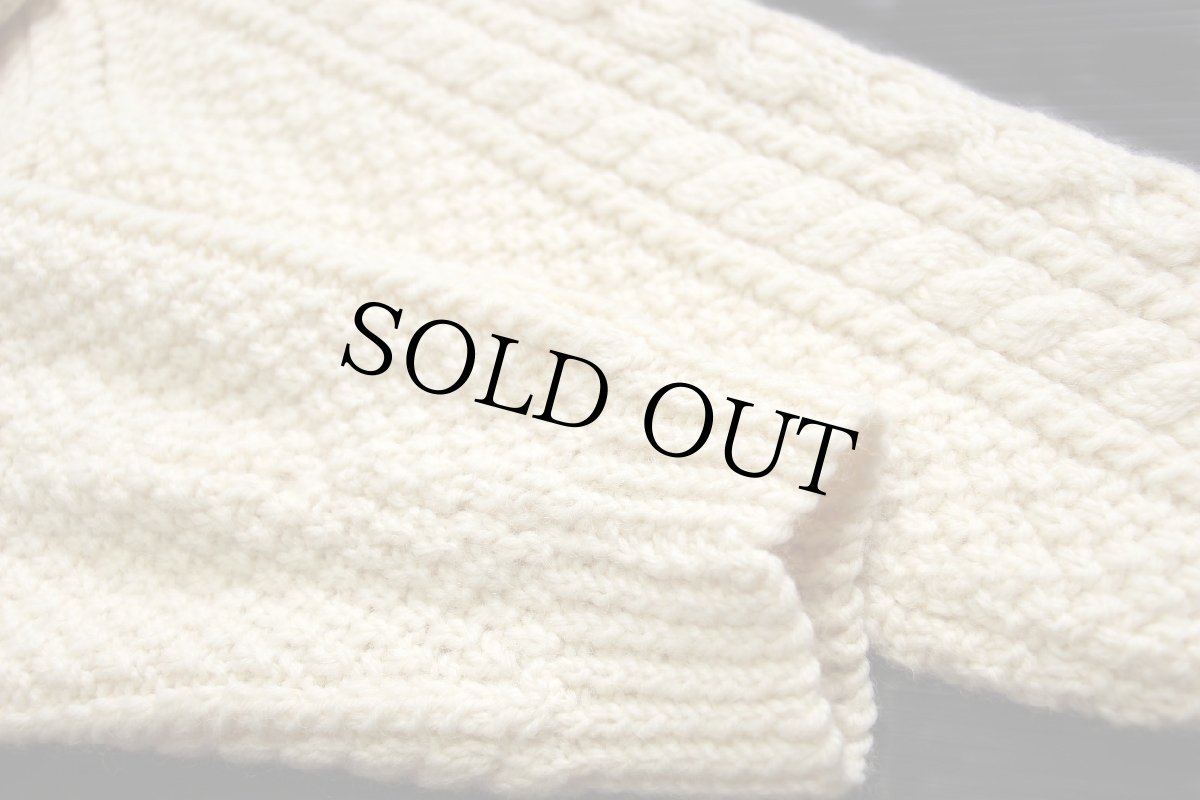 画像7: アイルランド製 HORGANS ケーブル編み ウール ハンドニット セーター ナチュラル★フィッシャーマン (7)