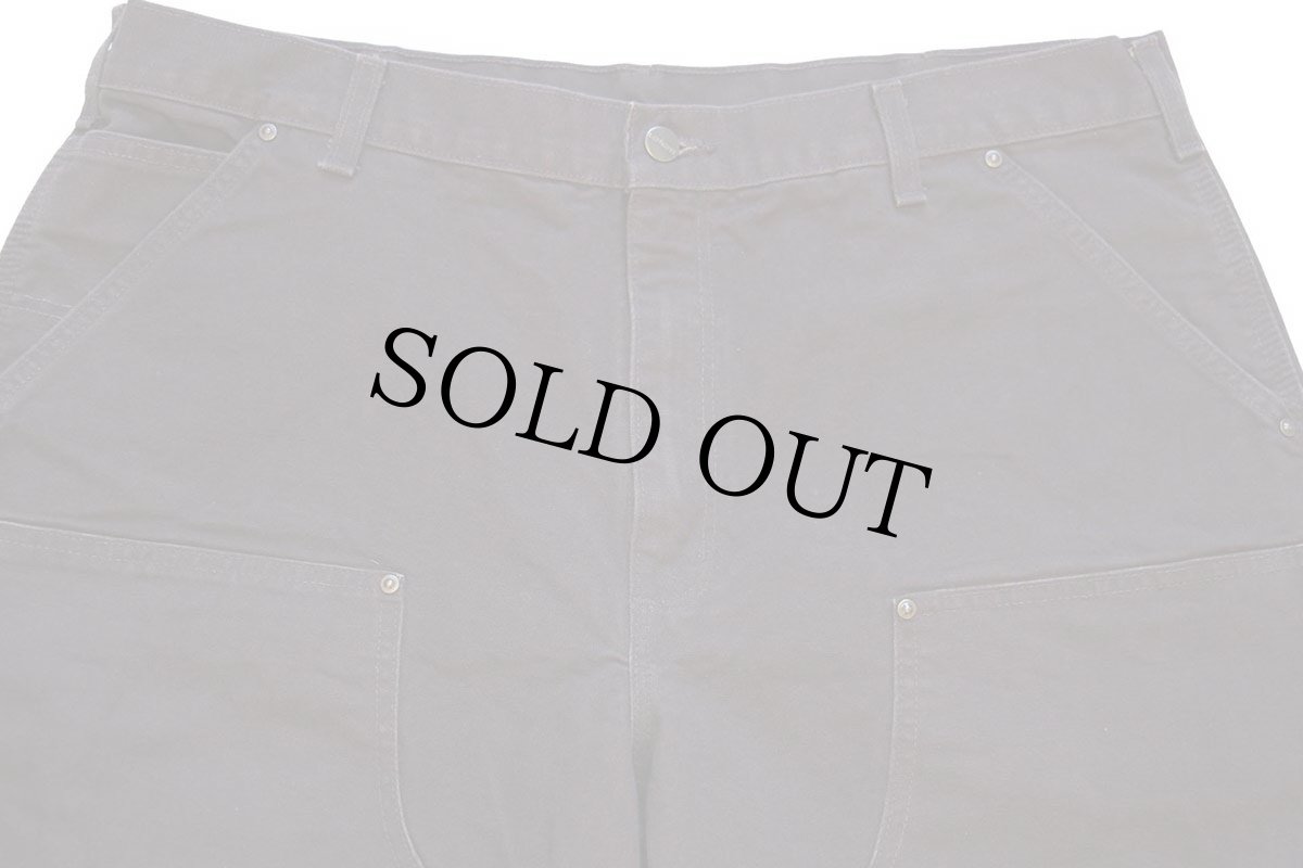 画像4: メキシコ製 carharttカーハート ダブルニー ダック地 ペインターパンツ 焦げ茶 w38 L30 (4)