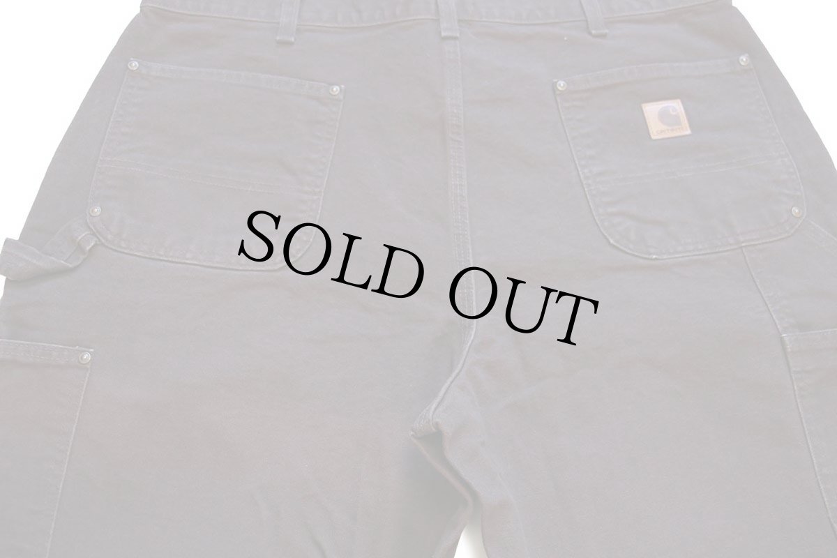 画像5: メキシコ製 carharttカーハート ダブルニー ダック地 ペインターパンツ 焦げ茶 w38 L30 (5)