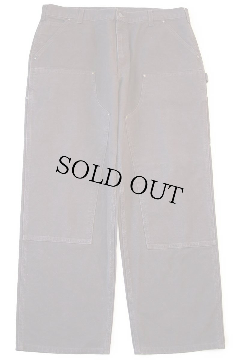 画像2: メキシコ製 carharttカーハート ダブルニー ダック地 ペインターパンツ 焦げ茶 w38 L30 (2)