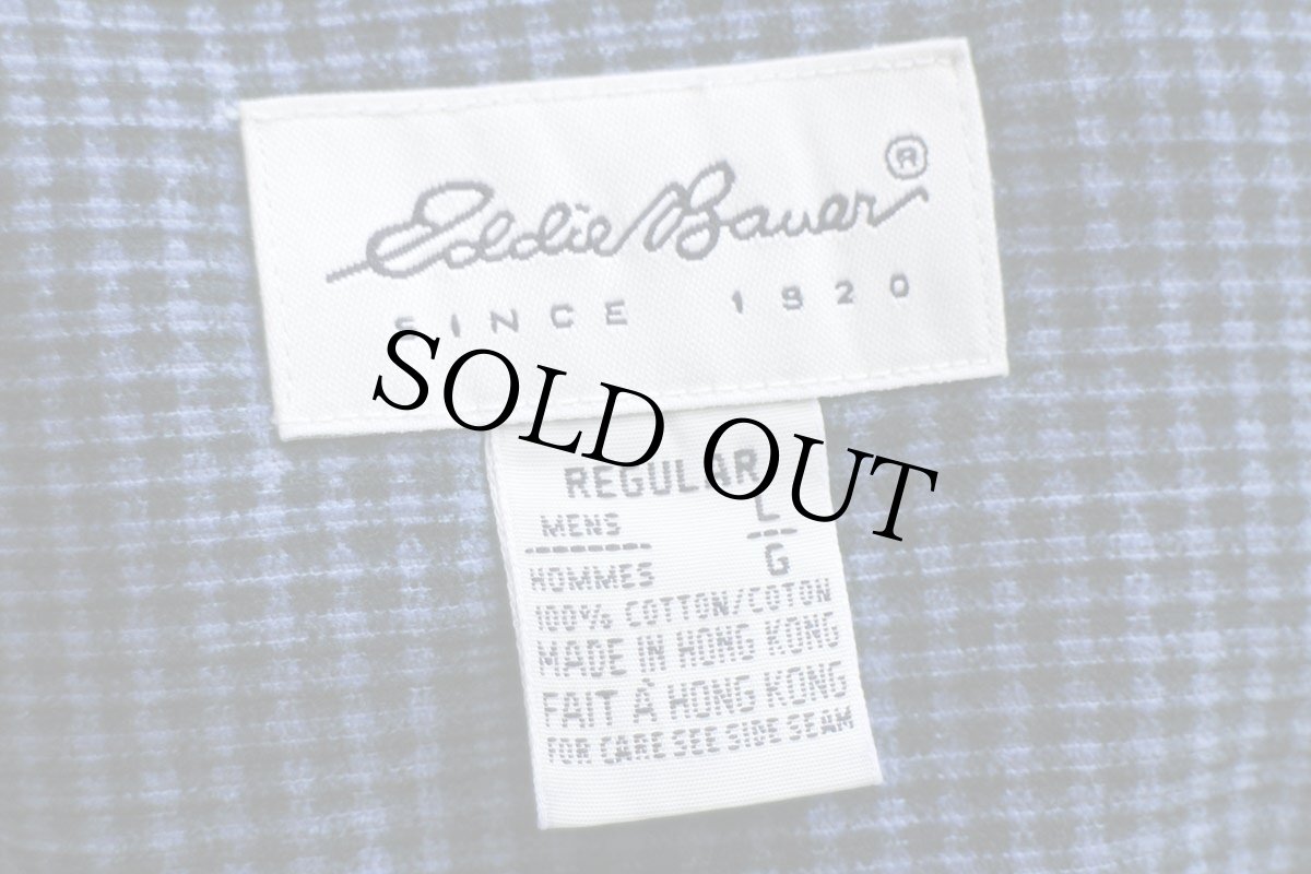 画像4: 90s EddieBauerエディーバウアー チェック ボタンダウン コットン プリントコーデュロイシャツ L (4)