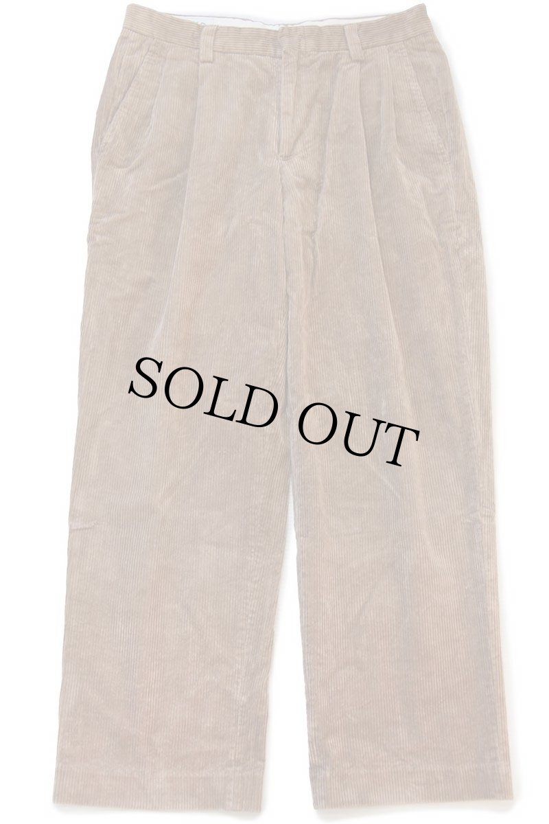 画像2: 00s ポルトガル製 ORVISオービス ツータック 太畝 コーデュロイパンツ 茶 32 (2)