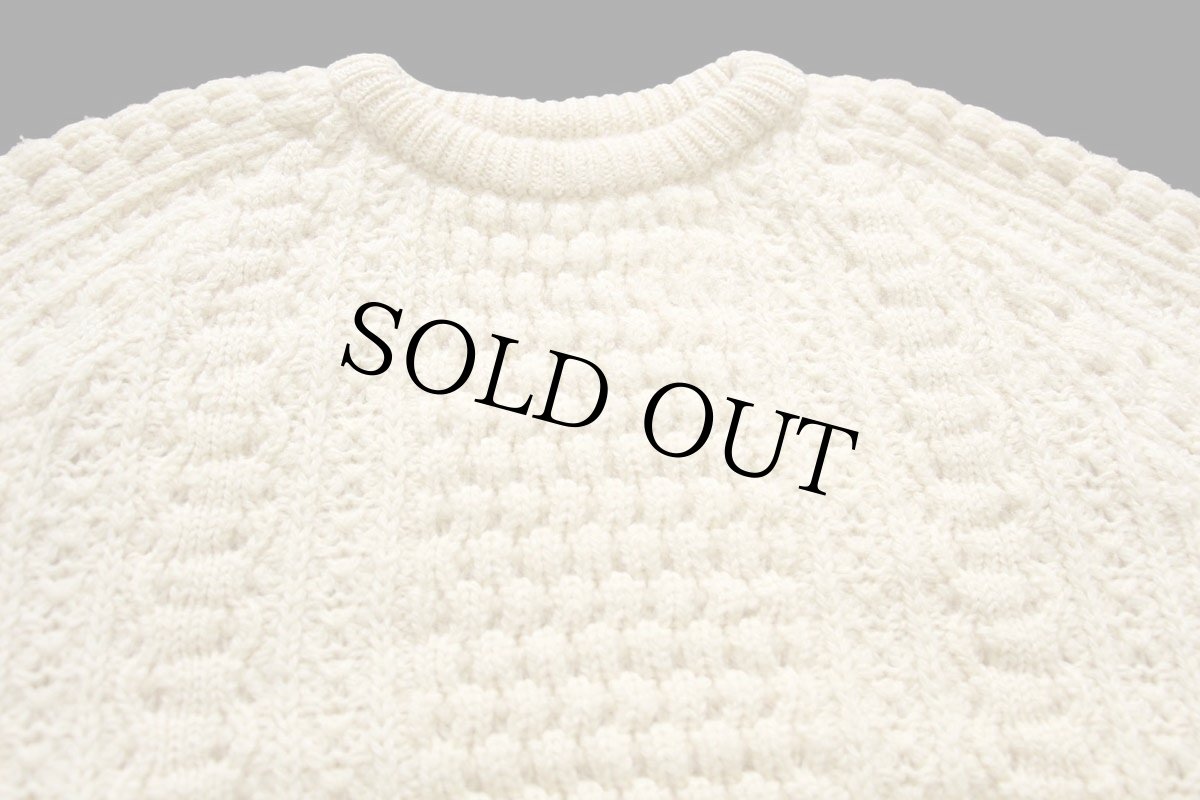 画像3: アイルランド製 Ed Mitchell ケーブル編み ウールニット セーター ナチュラル★フィッシャーマン (3)